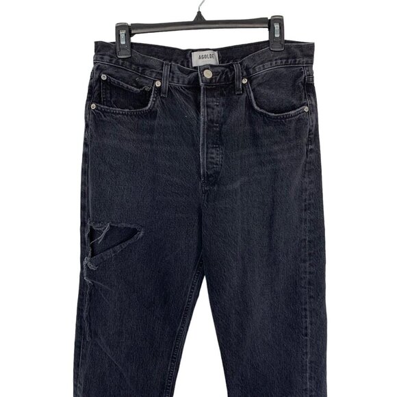 Agolde High Rise Skinny Jeans 29 Gray Distressed Vintage Stretch Denim - Picture 2 of 9